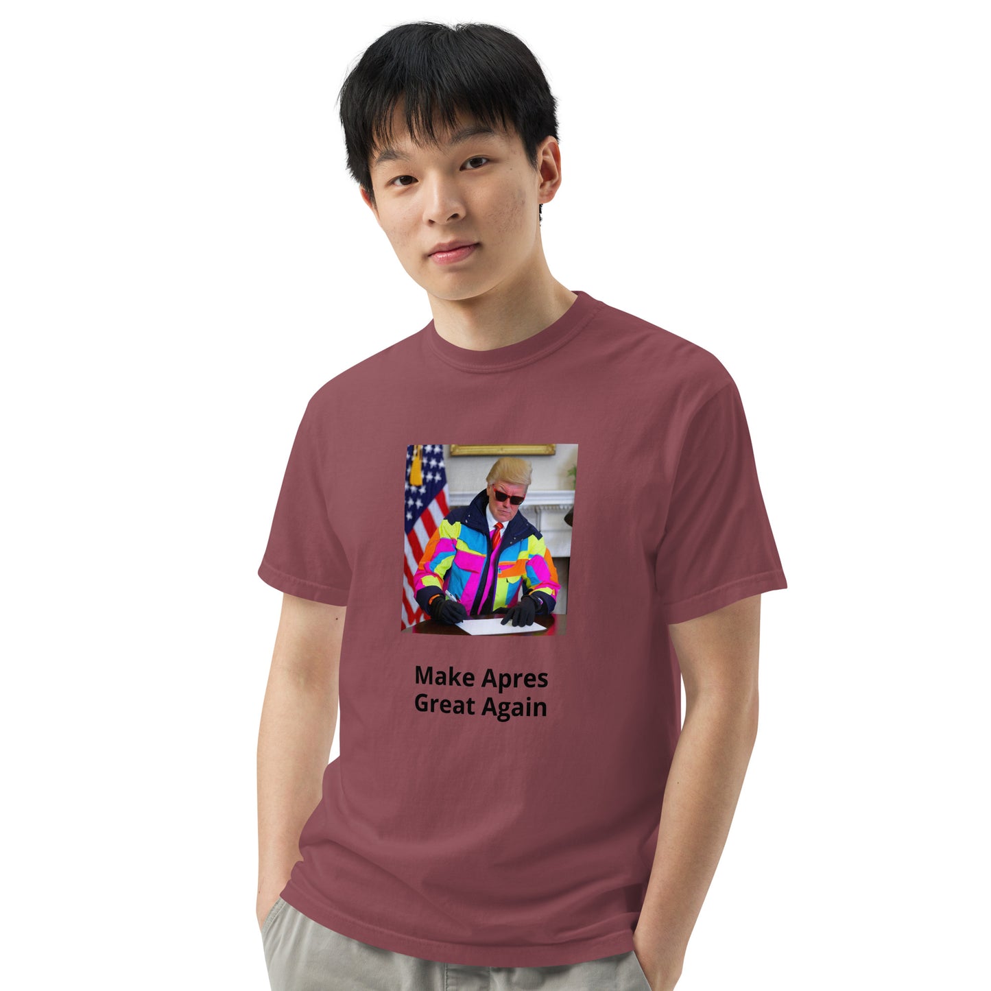 Make Apres Great Again Men’s garment-dyed heavyweight t-shirt