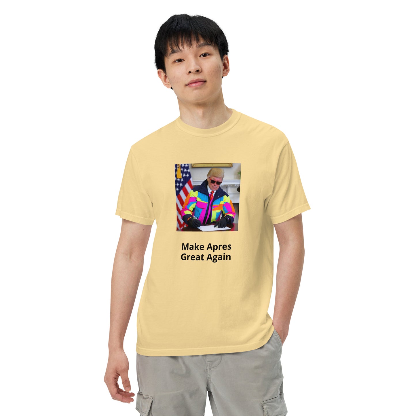 Make Apres Great Again Men’s garment-dyed heavyweight t-shirt