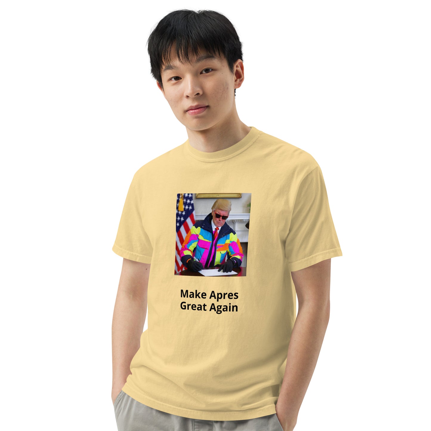 Make Apres Great Again Men’s garment-dyed heavyweight t-shirt