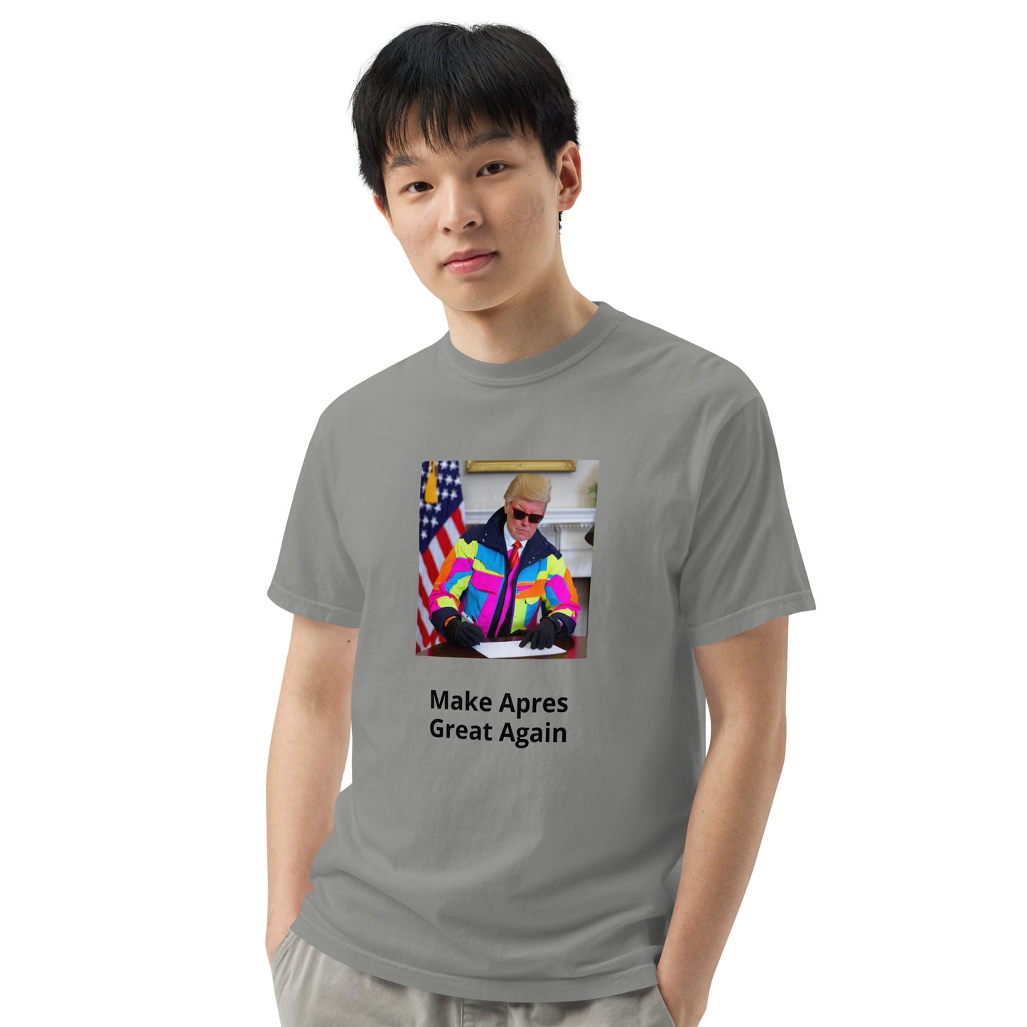 Make Apres Great Again Men’s garment-dyed heavyweight t-shirt
