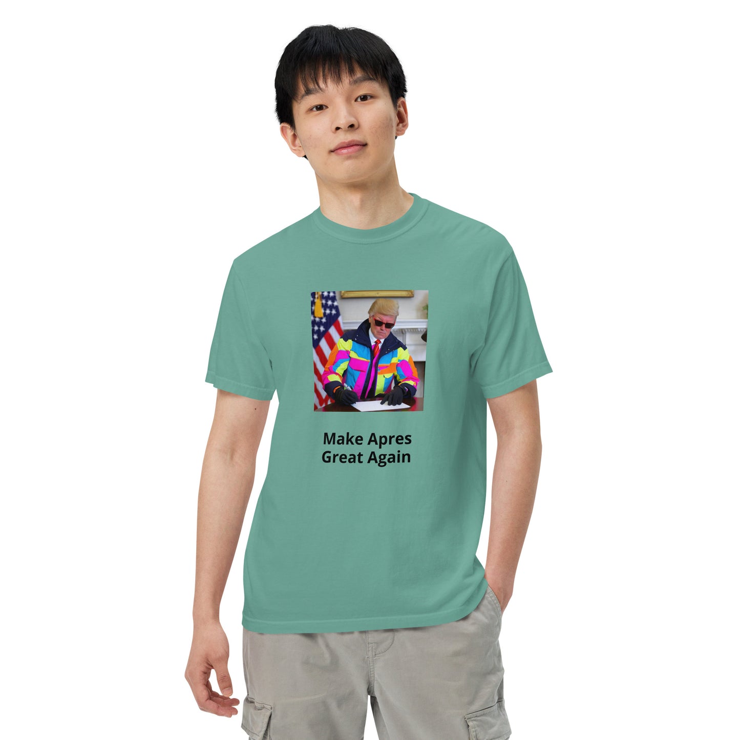 Make Apres Great Again Men’s garment-dyed heavyweight t-shirt