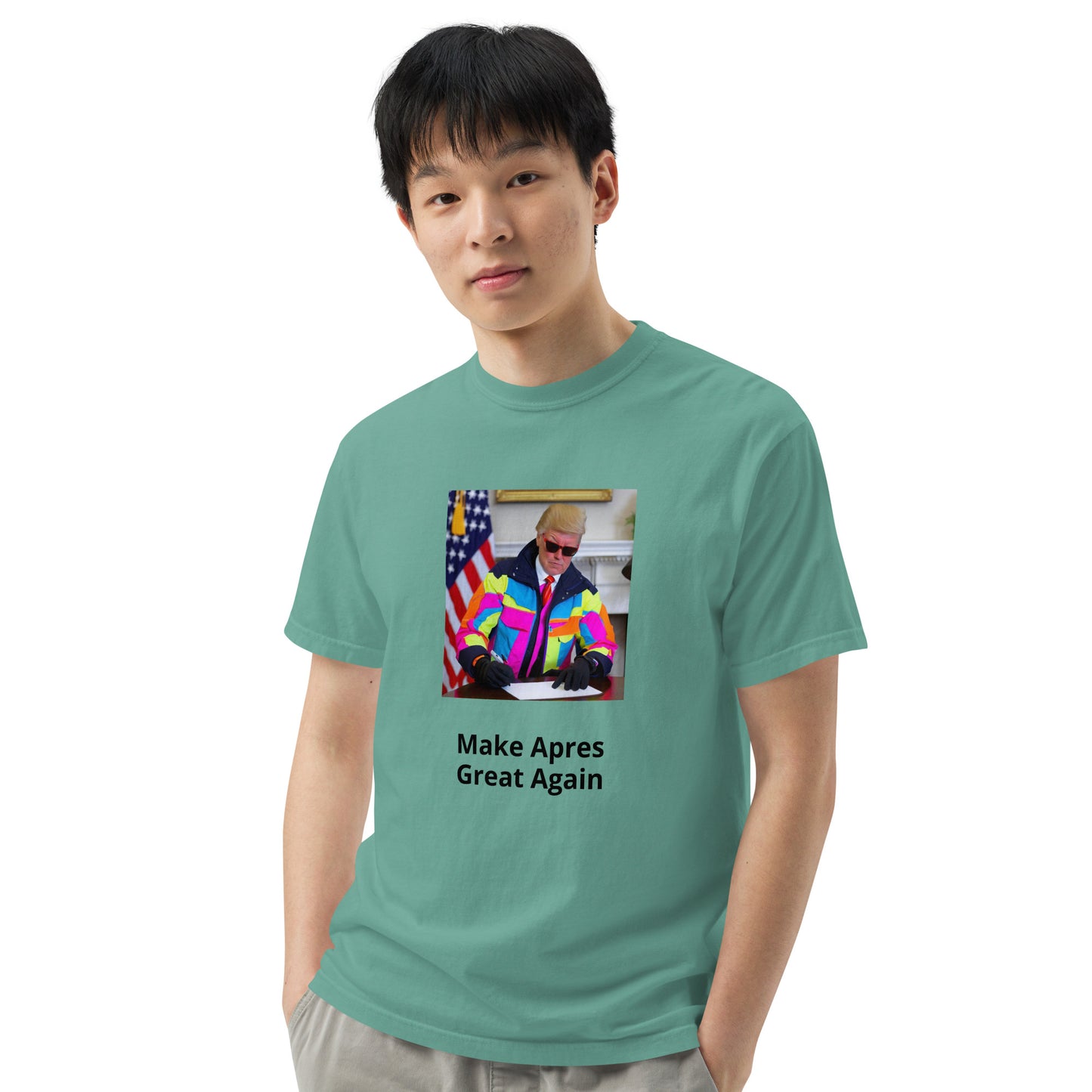 Make Apres Great Again Men’s garment-dyed heavyweight t-shirt