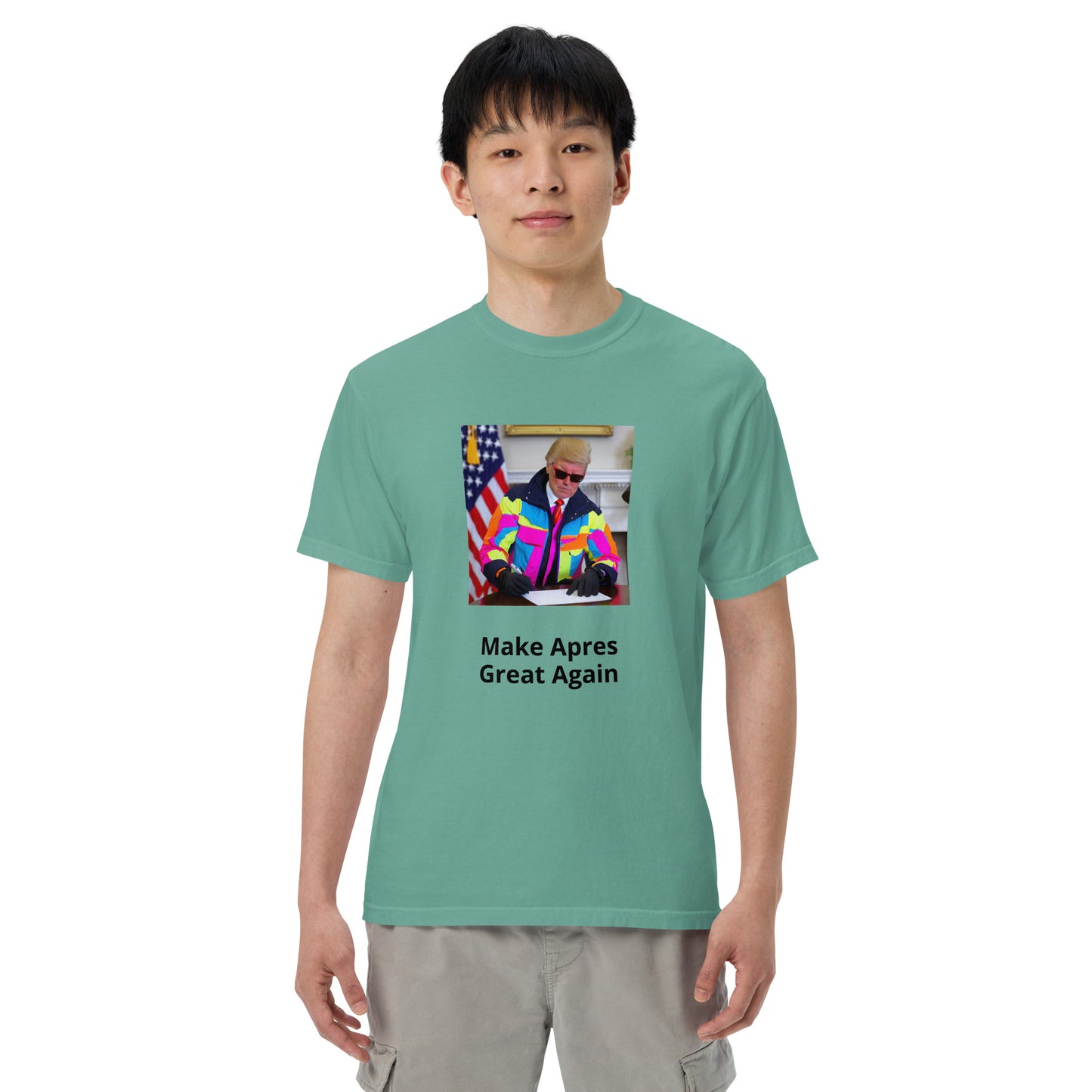 Make Apres Great Again Men’s garment-dyed heavyweight t-shirt