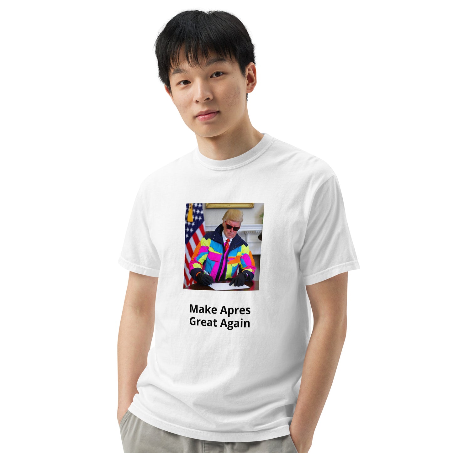 Make Apres Great Again Men’s garment-dyed heavyweight t-shirt